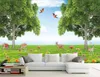 Papel de parede 3D personalizado mural de la foto fondo de pantalla HD 3D Bosque Animal mundo tridimensional paisaje fondo papeles de la pared decoración para el hogar