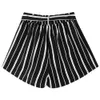 Kenancy WomenTie Ceinture Rayé Shorts Taille Élastique Jambe Large Bowknot Shorts D'été Femme Mode Shorts 2018 Nouvelle Arrivée