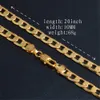 10mm mode lyxiga m￤n solid kuba l￤nk kedja kvinnor smycken 18k guld pl￤terad halsband f￶r m￤n kvinnors halsband kka1532682