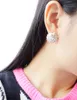 New animal ear studs electroplated paint black and white small earrings natural and fresh style bulk sales4001386