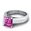 Victoria Wieck Jóias de Luxo Handmade 925 Sterling Prata Preenchido Princesa Corte Pink Sapphire CZ Diamante Gemstones Mulheres Casamento Anel de Banda