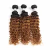 New Arrive Peruvian Ombre Hair Extensions Two Tone Brown Blonde 1B 30 Colored Peruvian Deep Wave Human Hair Weave Bundles261l