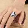 Vintage srebrny kamienny pierścień Big Moonstone dla kobiet mody bohemian boho biżuteria