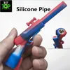 Tubo de mão de silicone com tigela de ferro 110mm comprimento misturado arma arma fumar novo tipo rápido