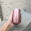 Más reciente 6 oz Stemless Flute Doble aislamiento de vino de acero inoxidable vino rosa glod fiesta de bodas bonito regalo taza DHL libre