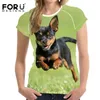 FORUDESIGNS Shih Tzu Print T Shirts for Women Top,Schnauzer Elastic T-shirt Femme,Cut Dog Basic Ladies Tee Shirts Tops Plus Size