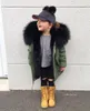 Vestes d'hiver pour enfants, manteaux à capuche pour filles et garçons, grand col en fausse fourrure, vêtements d'extérieur pour bébés garçons, combinaison de neige, Parkas pour filles