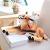 Belle poupée en peluche antilope animale allongée douce et réaliste peluche douce simulation chèvre mouton jouet pour enfants et adultes cadeau décoration 40cm