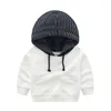 Cootelili 80-130cm mode randig baby tjejer kläder baby pojkar hoodies barn cool hip-hop sweatshirt barn toppar svart vit