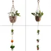 식물 옷걸이 천연 목화 로프 바구니를 매달려 꽃 냄비 그물 홀더 바구니를 매달려 꽃 냄비 장식적인 멀티 디자인