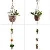 Plant hanger natuurlijke katoenen touw haak mand bloem pot netto houder container mand opknoping bloem potten decoratieve multi-ontwerp