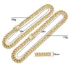 Luxury Mens 13mm Hip Hop Full Cubic Zirconia 18inch 20inch 24inch with Diamonds Clasp Cuba Liba Link Chain Necklace Gold Silver Tone Jewelry