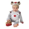 Bebê bonito conjunto dos desenhos animados veados de natal tops calças set para 3-24month bebês recém-nascidos conjunto de roupas infantis
