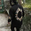 Men's Hoodies Sweatshirts New Design Flower Side Split Hoody Hooded Long Sleeve Jumper