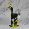 물 담뱃대 실리콘 배럴 의장 미니 실리콘 의장 Dab Jar Bongs Jar 물 파이프 4mm 석영 못을 가진 실리콘 오일 드럼 굴착기