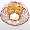 South Asian bamboo Dining Room Ceiling Pendant Lamp Hand-Made Japanese Restaurant Pendant Lights Country Rustic Hanging Lamps