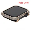 Apple Watch Serisi için 4 Rhinestone Elmas Durumda El Yapımı Zirkon Kristal Çerçeve Galvanik Altın İzle Kapak 40mm 44mm