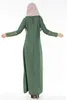 Женщины плед PlainLong рукавом мусульманские исламские абайя кружева трапеция макси платье 4 цвета DK723MZ Бесплатная доставка Dropshipping