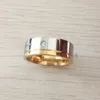 Gratis verzending 8mm heren vrouwen mode luxe titanium roestvrij staal goud verzilverd band ring US maat 7-12