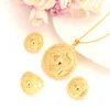 14 k Yellow Solid Fine Gold GF star drum polka dot Jewelry Set Habesha Eritrean Women Wedding Fashion Ring earrings pendant