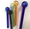 About 100mm Colorful Pyrex Glass Oil Burner Pipe Glass Tube Oil Burning Pipe somking tobcco herb Glass Oil Pipe free shipping