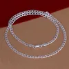 Groothandel 925 sterling effen zilveren kettingen ketting 4 mm 8-30 inch mannen mode kettingen sieraden mannelijke lange stalen neckless CHN132