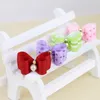 50 PC Lot Handmade Pearl Dog Hoids Bows Ribbon Grooming Bows Pet Hair Accessories247T