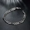 Classic Silver Color male punk bracelet mens jewelry 8 inch chain metal hand wrist jewelry for men women porta joias bijuteria9308146