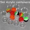 pot acrylique cosmétique 5ml contenant de cire en plastique doublure en silicone plastique écologique transparent incassable contenant d'huile stockage de vernis à ongles