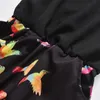 طفل طائر طباعة الحمالة السراويل رومبير الفتيات شنق الرقبة حللا INS 2018 جديد الصيف الاطفال ملابس C3896