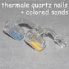 New Quartz Thermal Banger 25mm OD with Thermochromic Bucket Double Tube Banger Nail color changing quartz banger For Oil Rig Glass Bong