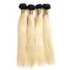 Fasci di capelli lisci brasiliani 1B/613 Radice nera Bionda Ombre Estensione dei capelli umani Gaga Queen Hair