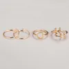 Anelli Midi Knuckle 4 pezzi / set Set di anelli unici Anelli Knuckle Punk color oro per set di fedi nuziali di fidanzamento con dita da donna