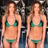 2018 new sexy bikini set with soft bar-pad sequins swimwear sexy colorful 4 colors bling style bright swimsuit Shining bikinis