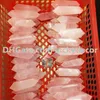 6 Facet Double Beëindigd Heilig Punt Echt Natuurlijk Sheer Rose Quartz Healing Crystal Gemstone Prism Wand 60-80mm Reiki Stones Beeldje