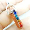 Pedra natural encantos 7Chakra pingentes de quartzo rocha cristal pingentes clear chakras gema pedra fit colar druzy fazendo sortido