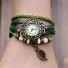 Orologi da donna Moda Pelle Vintage Tessuto Avvolgente Orologio da polso Bracciale Orologio Fascino femminile