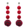 new hot Plush ball long style zircon earring women hair ball style pendant fall and winter fashion classic new earrings