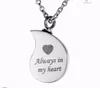 Wholesale customization can open water drop heart-shaped perfume bottle stainless steel necklace to commemorate pet dog cremation urn funera