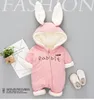 Mignon lapin polaire velours vêtements pour bébés hiver bébé filles garçons barboteuses chaud nouveau-né bébé nouveau-né vêtements neige combinaison 7009380