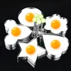 5ピース/ロットステンレススチール鋼のめっき卵の整形卵パンケーキリングモールドキッチン調理器具ステンレス鋼キッチンクッキングツールユニーク