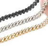 Hip Hop Diamonds Tennis Bracelet Men Trendy Simple سلسلة المجوهرات 8 26 بوصة ثلاثة ألوان الفضة الذهبية Black2284
