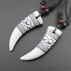 Fashion Jewelry Whole lot 12pcs The Great Wall Carved WolfElephant Teeth Pendants Necklace Lucky Gifts Drop MN3823132249