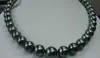 Fine Pearl Jewelry 18quot 1214 mm Natural Tahitian Black Round Pearl Naszyjnik 14K5557551