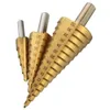 Freeshipping 3Pcs/lot HSS Steel Large Step Drill Bit Set 4-12/20/32mm Cone Titanium Coated Metal Drilling Cut Tool Hole Cutter