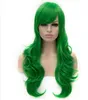 Frete grátis +++++ Mulher Peruca Cosplay Verde Euramerican Estilo Longo Peruca de Cabelo Encaracolado Pode Ser Permed Fofo E Natural