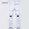 Silentsea New Men Ripped Jeans Fashion Knee Hole Pants Young Man Cowboys Hip Hop Trendy Pants high quality student jeans