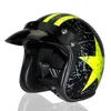 VOSS Open Face 3/4 Motorrad Motorcross Casco Capacete Helm, Roller Helm Vintage und Silbergläser
