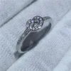 Vecalon Infinity Jewelry Real Soild 925 Sterling Silver Anello 5a Zircon CZ Engagement Anelli da sposa per donna da sposa da sposa