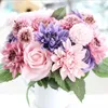 Artificial Flowers Bouquet 10 Head Rose Dahlia Fall Vivid Fake Flower For Wedding Home Party Christmas Decor Silk Flower